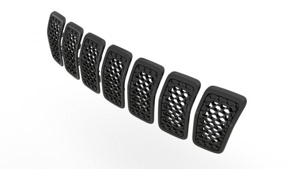 Grille Black Frame W/Black Insert 7-Pc Set - Jeep Cherokee 2019-2023
