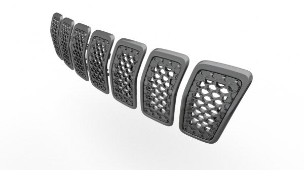 Grille Fr Gray Frame W/Black Insert 7-Pc Set - Jeep Cherokee 2019-2023