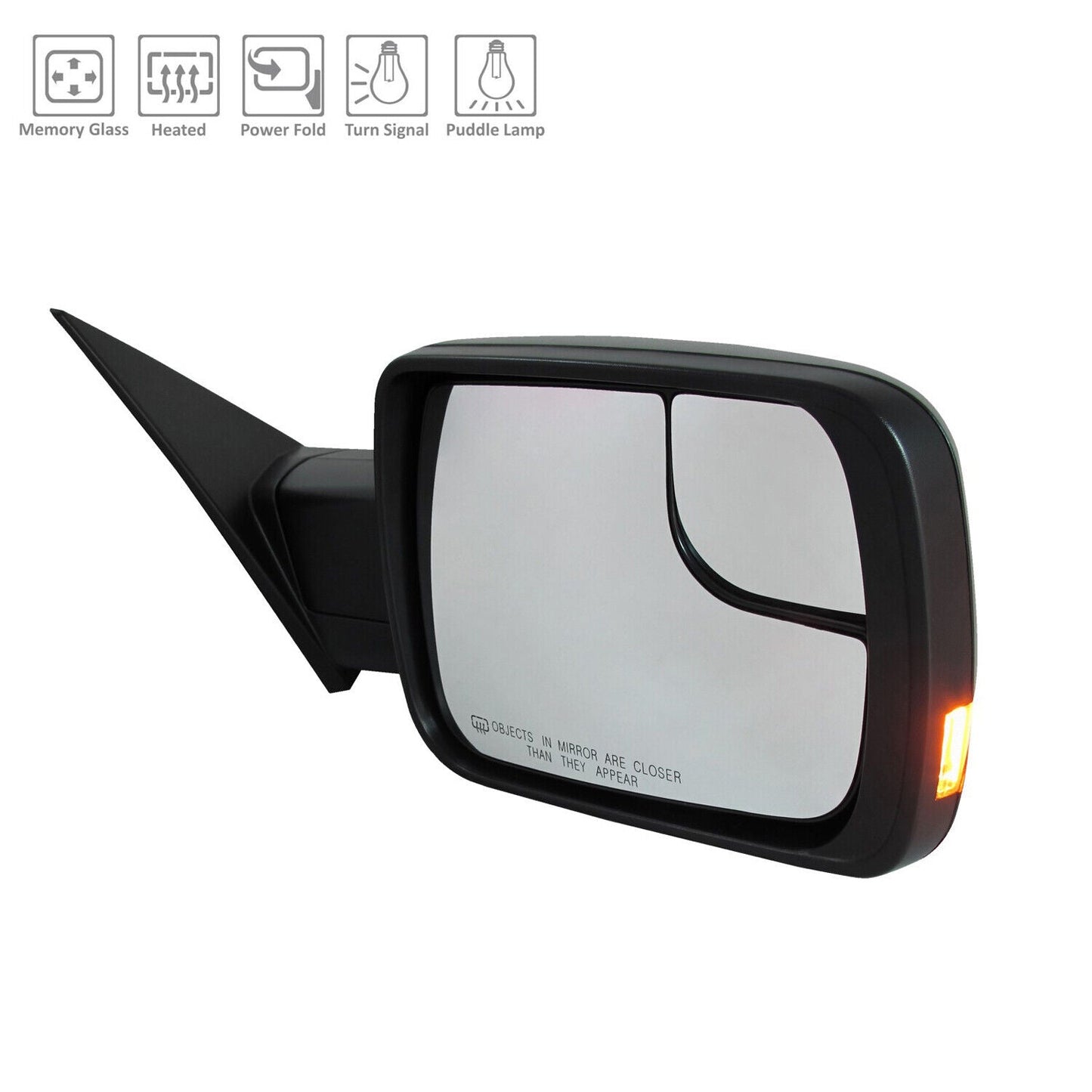 Door Mirror Rh Power Ptm Htd/Memory/Power Fold/Signal/Puddle Lamp - Ram Pickup-Ram-1500 2019-2022