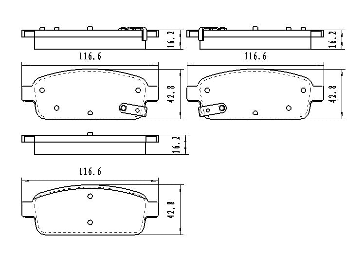 Brake Pads Set Rr Ceramic - Buick Cascada 2016-2019 | Chevrolet Cruze Limited(4Th Digit Vin P) 2016 | Buick Encore (Buick) 2013-2019