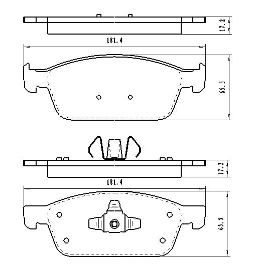Brake Pads Set Fr Ceramic - Ford Escape 2013-2019 | Ford Focus 2017 | Ford Transit Connect 2014-2020