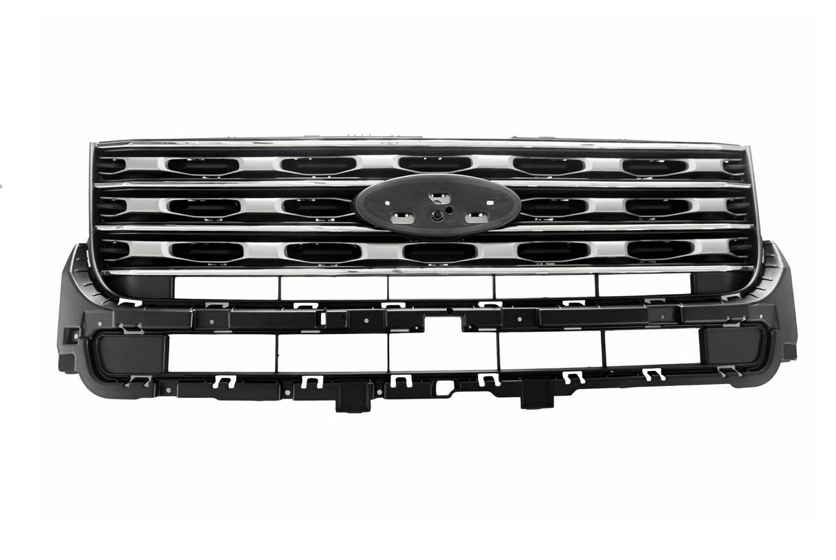 Grille Silver W/Chrome Base/Ltd/Xlt Model - Ford Explorer Limited 2016-2019 | Ford Explorer 2016-2019 | Ford Explorer Police Interceptor 2016-2019