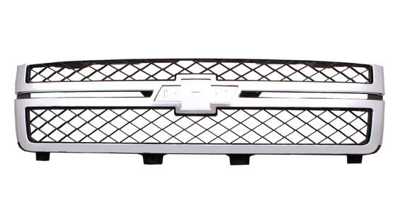 Grille Matte-Dk Gray W/Chrome Mldg - Chevrolet Pickup Chevy Silverado 25-3500 2011-2014