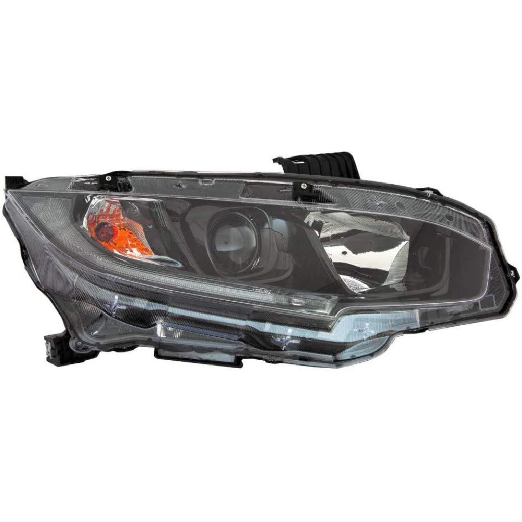 Head Lamp Rh Halogen W/Black Bezel Hq - Honda Civic Sedan 2019-2021 | Honda Civic Coupe 2019-2020