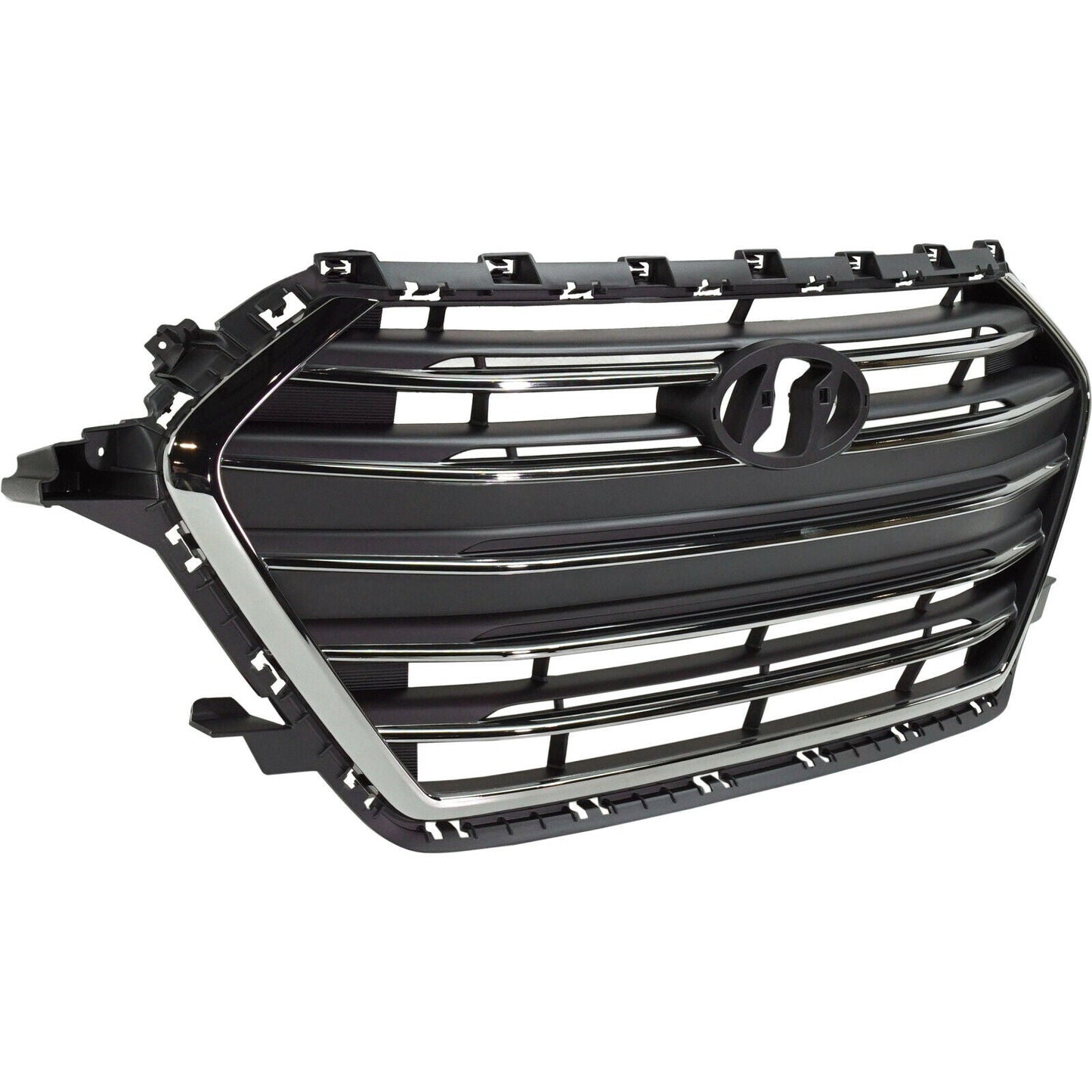 Grille Smoked Gray W/Chrome W/O Auto Cruise Usa Built - Hyundai Elantra Sedan 2017-2018