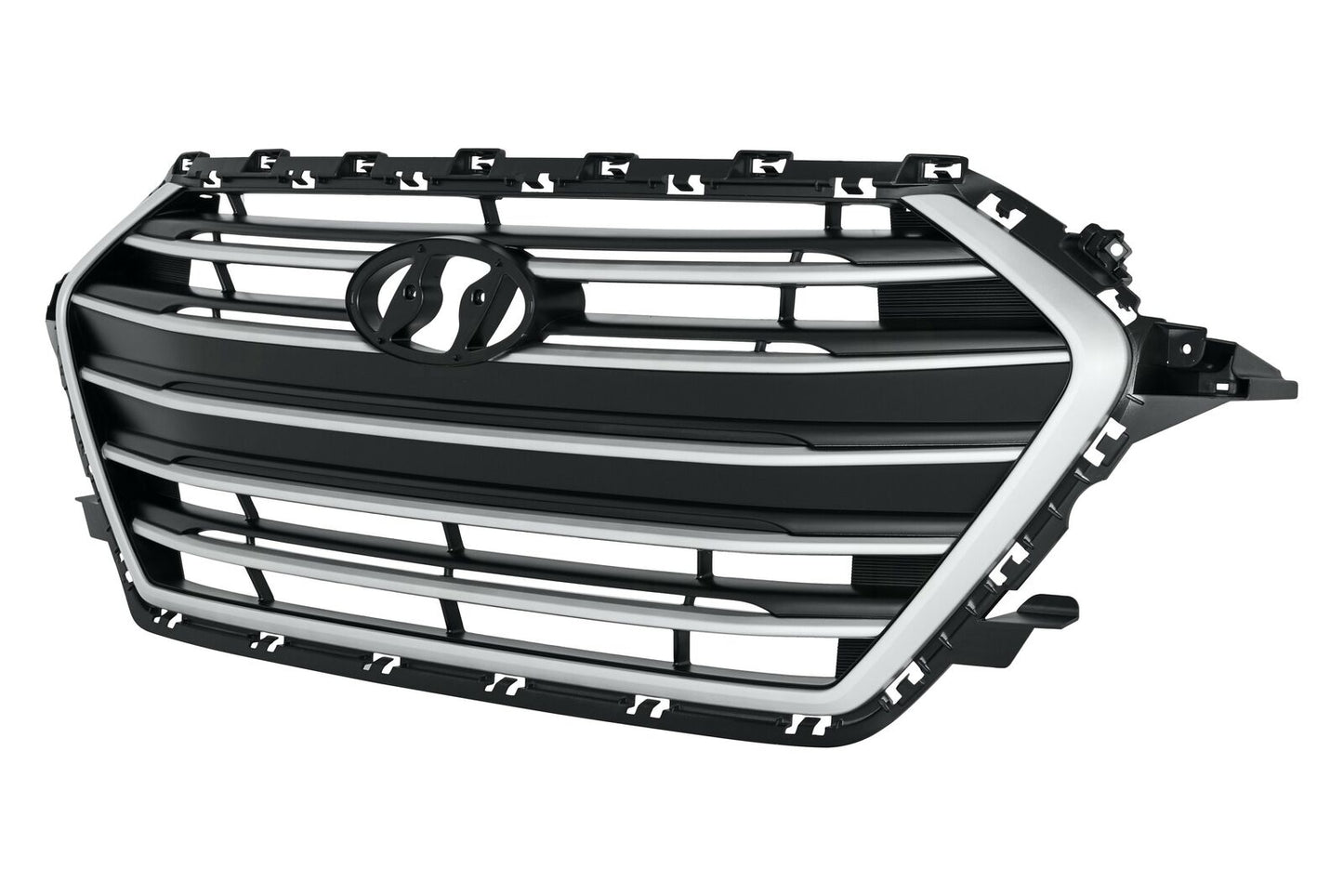 Grille Primed Silver/Black W/O Chrome 1.4/2.0L Korea Built - Hyundai Elantra Sedan 2017-2018
