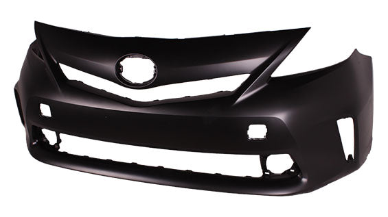 Bumper Fr Primed W/O Sensor W/O Washer Hole - Toyota Prius V 2012-2014