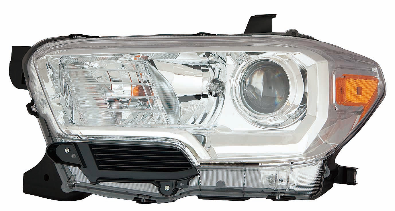 Head Lamp Lh Halogen Chrome Bezel W/O Led Drl - Toyota Tacoma Pickup 4Wd 2016-2019 | Toyota Tacoma Pickup 2Wd 2016-2019