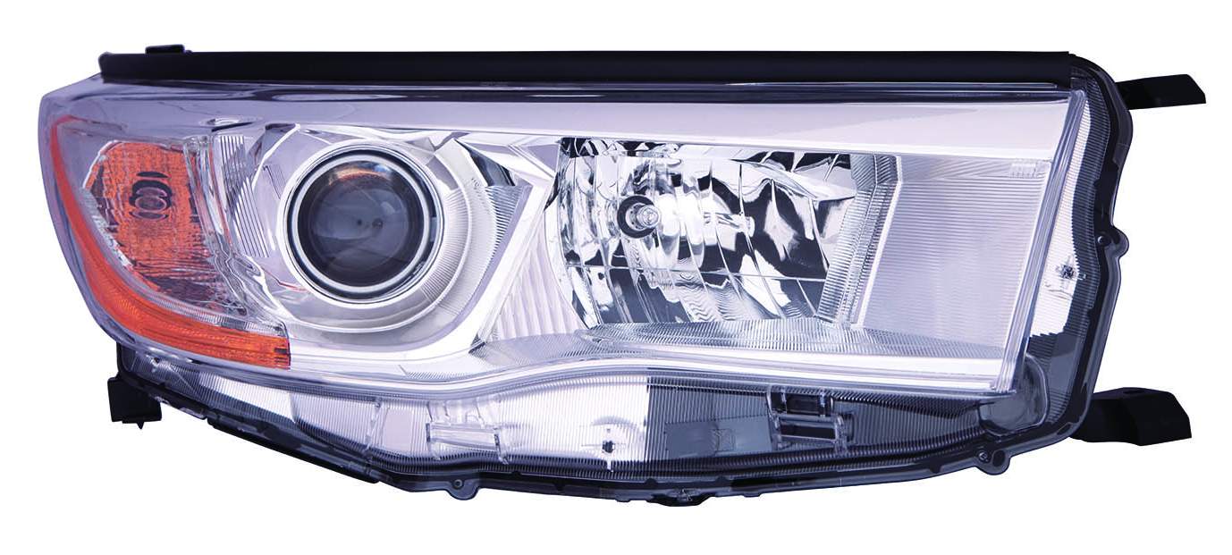 Head Lamp Rh W/Bright Chrome Bezel Hq - Toyota Highlander Hybrid 2014-2016 | Toyota Highlander 2014-2016
