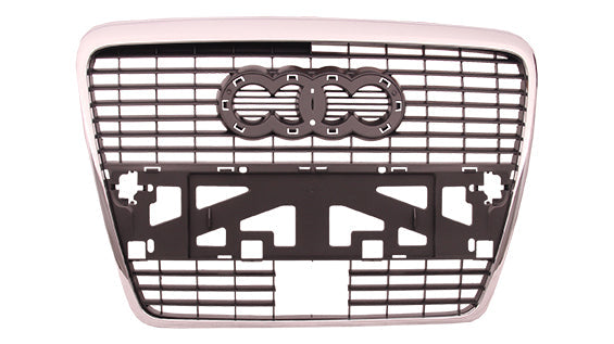 Grille Slv-Black W/Chrome Frame W/Hole - Audi A6 2009-2011