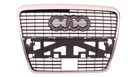 Grille Slv-Black W/Chrome Frame W/Hole - Audi A6 2009-2011