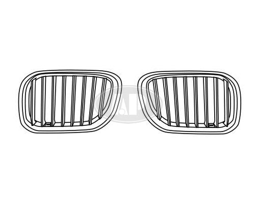 Grille Lh Chrome/Silver W/Titanium - Bmw 3 Series Sedan (1999-) 2001-2006 | Bmw Z3 2001-2002 | Bmw X5 2001-2006