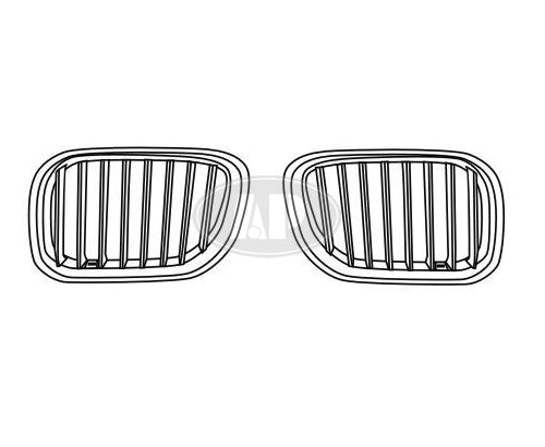Grille Rh Chrome/Silver W/Titanium - Bmw 3 Series Sedan (1999-) 2001-2006 | Bmw Z3 2001-2002 | Bmw X5 2001-2006