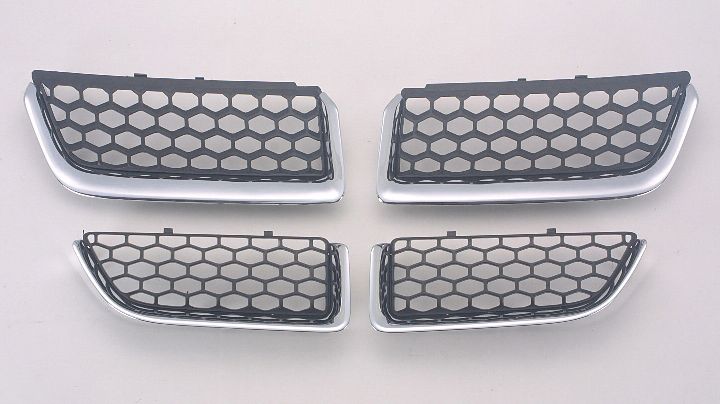 Grille Matte-Black W/Chrome Mldg 4 Pcs Design - Dodge Stratus Sedan 2004-2006