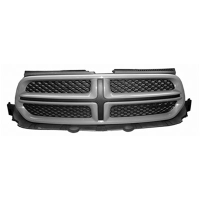 Grille Matte Dark Gray W/Gray Mldg Ptm - Dodge Durango 2011-2013
