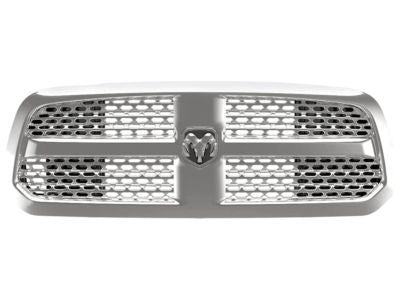 Grille Chrome Frame W/Chrome Perforated Wave Insert - Ram Pickup-Ram-1500 Classic 2019-2022 | Ram Pickup-Ram-1500 2013-2018