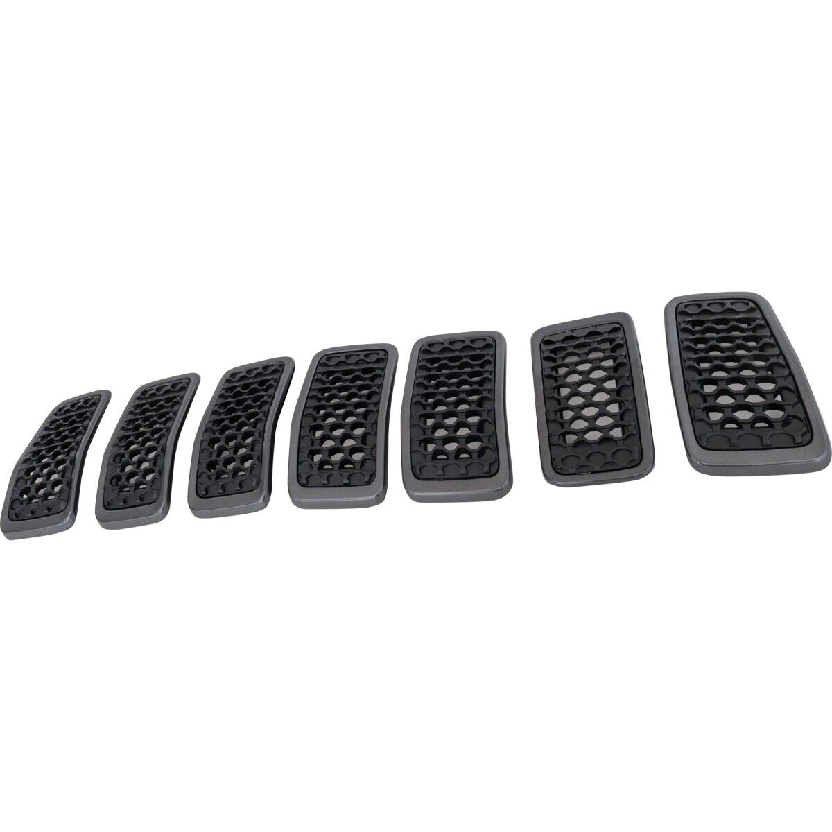 Grille Fr Silver Granite Sparkle Frame W/Matt Black Mesh 7-Piece - Jeep Cherokee 2019-2023