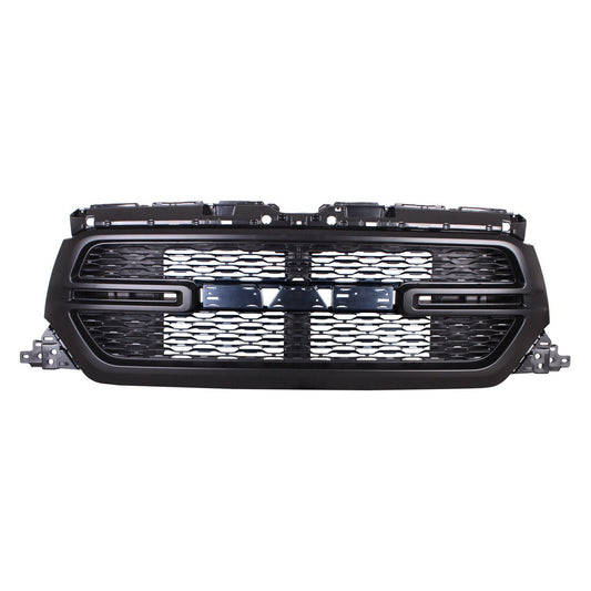 Grille Fr Black Surround W/ Black Perforated Wave Insert W/O Emblem/Camera - Ram Pickup-Ram-1500 2019-2022