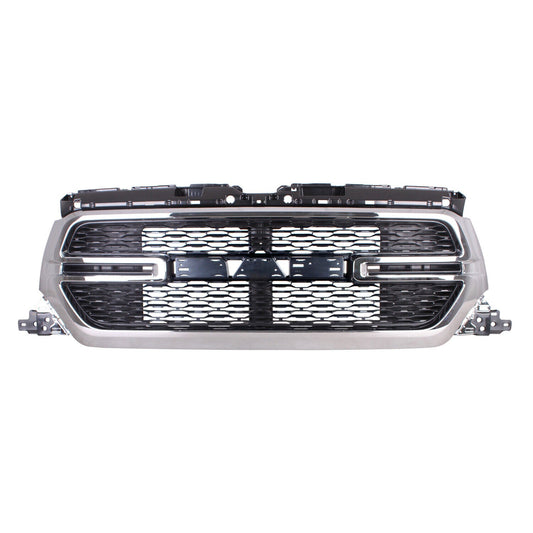 Grille Fr Chrome Surround W/O Camera W/ Black Perforated Wave Insert Tradesman Models - Ram Pickup-Ram-1500 2019-2022