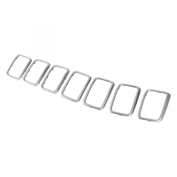 Grille Trim Ring Set Satin Chrome 7-Pc Exclude Srt/Trackhawk - Dodge Durango 2011-2025 | Jeep Grand Cherokee 2011-2021 | Jeep Grand Cherokee Wk 2022