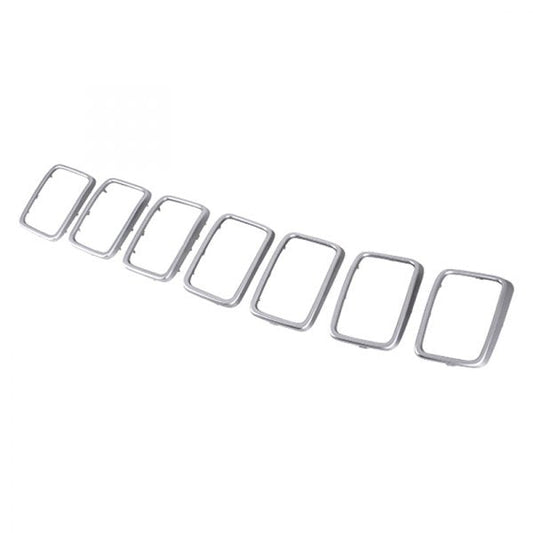 Grille Trim Ring Set Satin Chrome 7-Pc Exclude Srt/Trackhawk - Dodge Durango 2011-2025 | Jeep Grand Cherokee 2011-2021 | Jeep Grand Cherokee Wk 2022