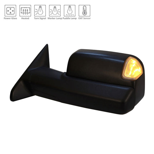 Door Mirror Lh Power Htd Textured W/Marker Lamp/Puddle Lamp/Signal/Spotter/Sensor - Ram Pickup-Ram-3500 2019-2022 | Ram Pickup-Ram-5500 2019-2022 | Ram Pickup-Ram-4500 2019-2022