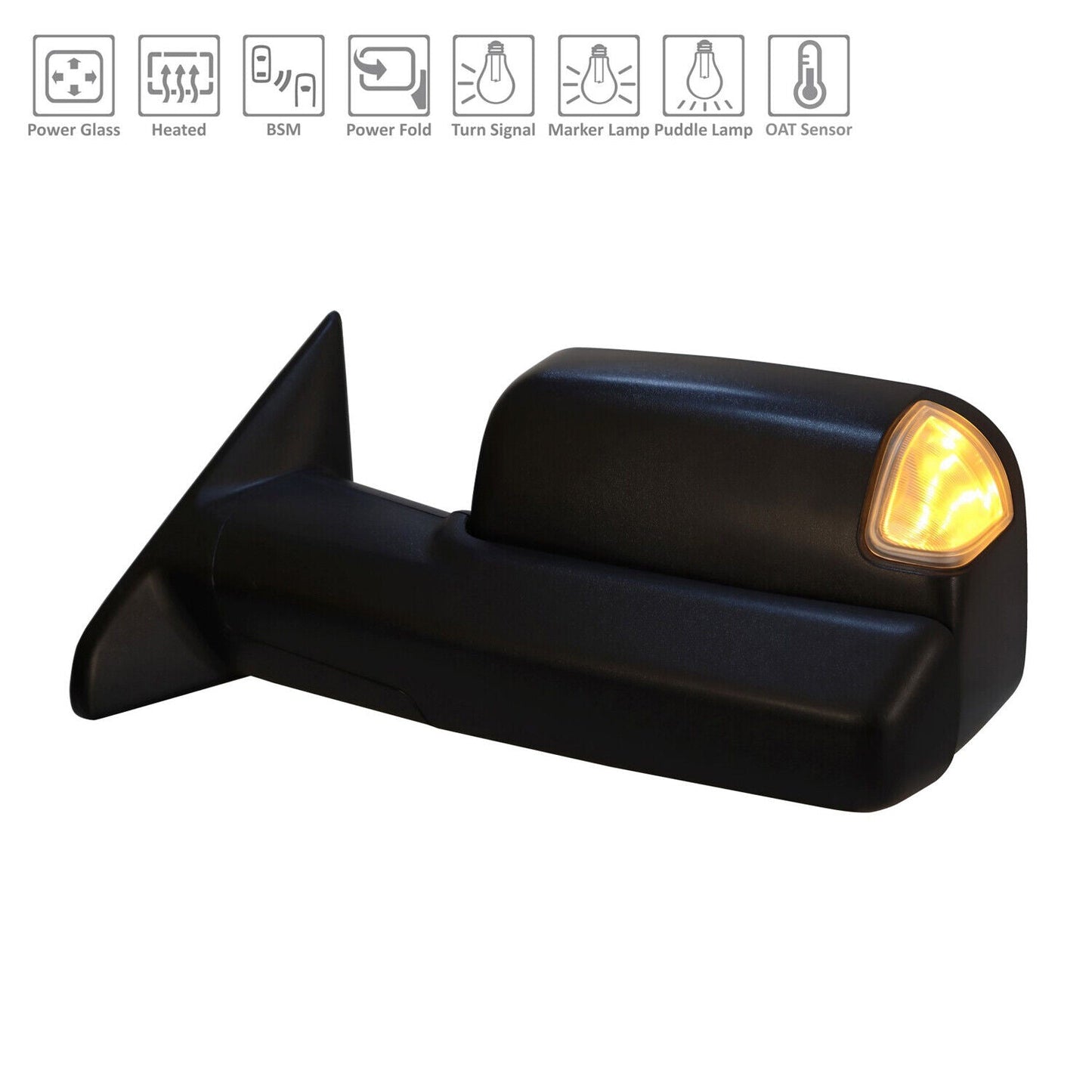 Door Mirror Lh Power Htd W/Blind Spot/Marker Lamp/Signal/Puddle Lamp/Spotter - Ram Pickup-Ram-3500 2019-2022 | Ram Pickup-Ram-2500 2019-2022