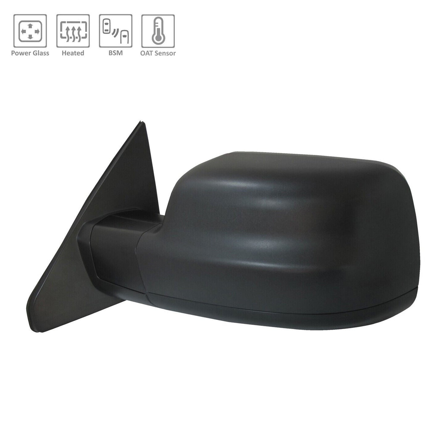 Door Mirror Lh Power Htd Textured W/Blind Spot/ Sensor - Ram Pickup-Ram-1500 2019-2024