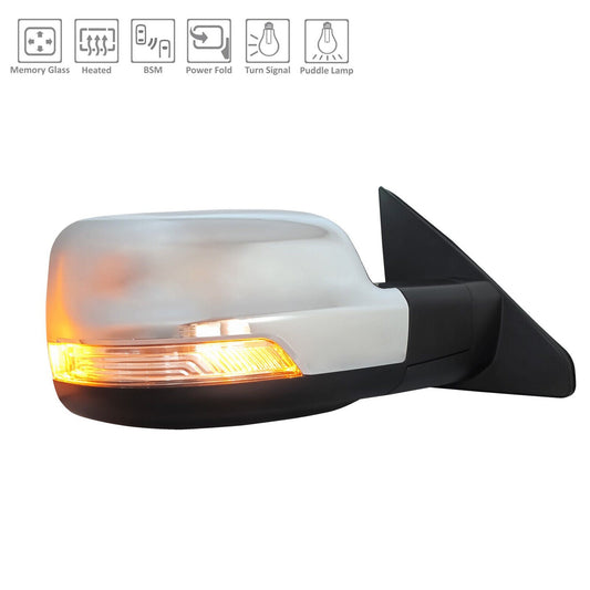 Door Mirror Rh Power Htd Chrome W/Blind Spot/Power Fold/Memory/Puddle Lamp/Signal - Ram Pickup-Ram-1500 2019-2022