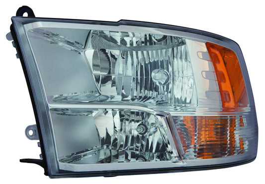 Head Lamp Lh Chrome Halogen W/O Drl W/O Projector Type 2Nd Design With Dual Rear Wheel Reflector Hq - Ram Pickup-Ram-1500 2013-2018 | Ram Pickup-Ram-3500 2013-2018 | Ram Pickup-Ram-2500 2013-2018