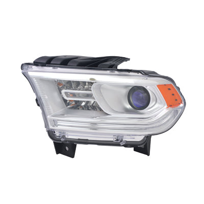 Head Lamp Lh Halogen Chrome Bezel W/Led Drl Hq - Dodge Durango 2011-2015