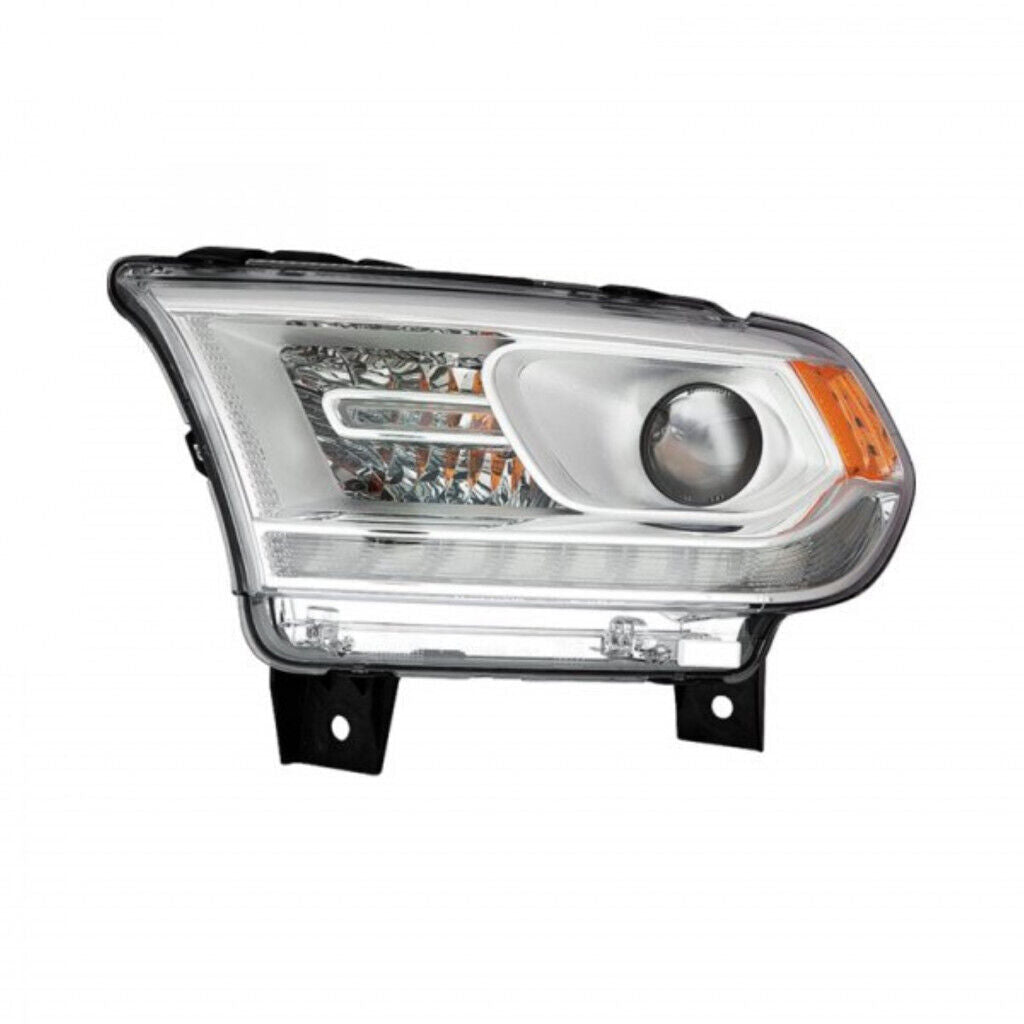 Head Lamp Lh Halogen Chrome Bezel Led W/Drl W/O Logo Hq - Dodge Durango 2018-2020