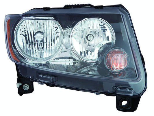 Head Lamp Rh Halogen Black Bezel Hq - Jeep Compass Mk 2011-2017