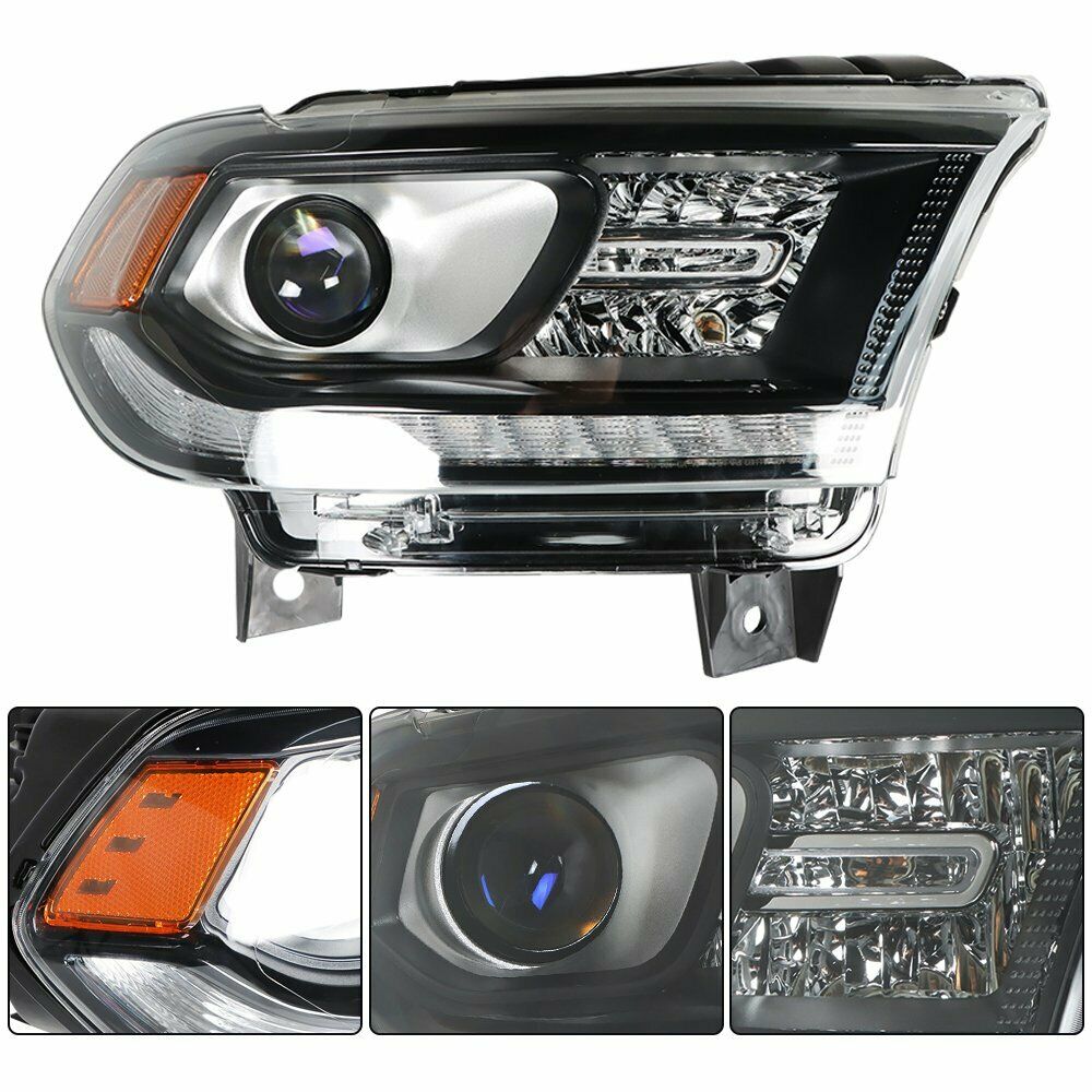Head Lamp Rh Halogen Black Bezel W/Led Drl Hq - Dodge Durango 2018-2020