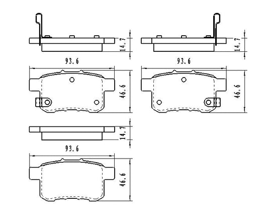 Brake Pads Set Rr Ceramic - Acura Tsx 2009-2014 | Honda Accord Sedan 2008-2012 | Honda Accord Coupe 2008-2012