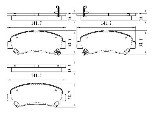 Brake Pads Set Fr Ceramic - Nissan Juke 2014-2017 | Nissan Maxima 09-1416-19 | Nissan Sentra 2009-2012