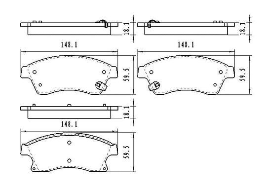 Brake Pads Set Fr Ceramic - Chevrolet Cruze 2011-2015 | Chevrolet Cruze Limited(4Th Digit Vin P) 2016 | Chevrolet Sonic Hatchback 2012-2017
