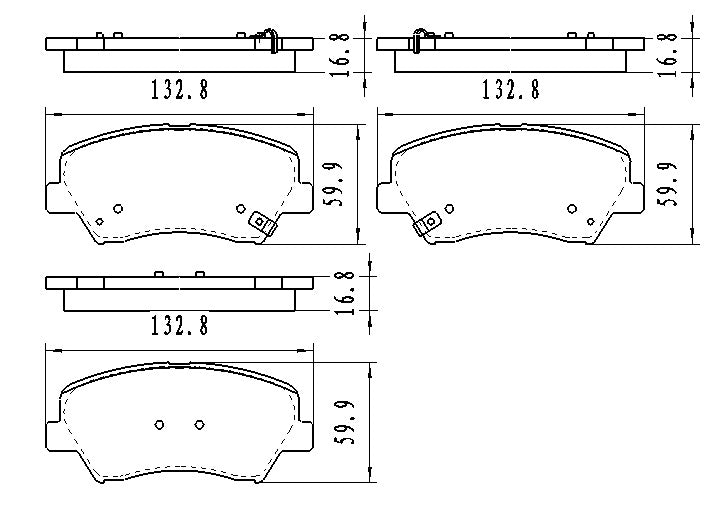 Brake Pads Set Fr Ceramic - Hyundai Elantra Sedan 2011-2012 | Hyundai Elantra Coupe 2013 | Hyundai Elantra Gt 2013-2016