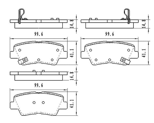 Brake Pads Set Rr Ceramic - Hyundai Elantra Sedan 2014-2016