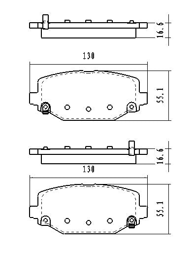 Brake Pads Set Rr Ceramic - Chrysler Town And Country 2012-2016 | Ram Cargo-Van-Ram 2012-2015 | Dodge Caravan 2012-2020