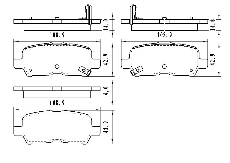 Brake Pads Set Rr Ceramic - Buick Allure (Canada) 2005-2008 | Buick Lacrosse 2005-2009 | Chevrolet Impala 2011-2013