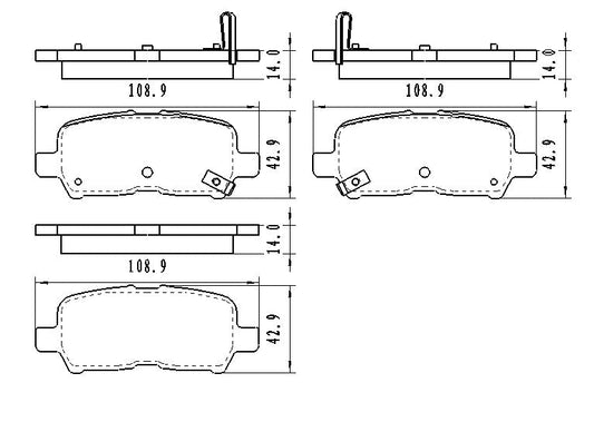 Brake Pads Set Rr Ceramic - Buick Allure (Canada) 2005-2008 | Buick Lacrosse 2005-2009 | Chevrolet Impala 2011-2013
