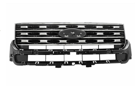 Grille Silver W/Chrome Base/Ltd/Xlt Model - Ford Explorer Limited 2016-2019 | Ford Explorer 2016-2019 | Ford Explorer Police Interceptor 2016-2019