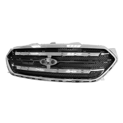 Grille Surround Chrome W/Black Mesh Exclude Sho Model - Ford Taurus 2013-2019