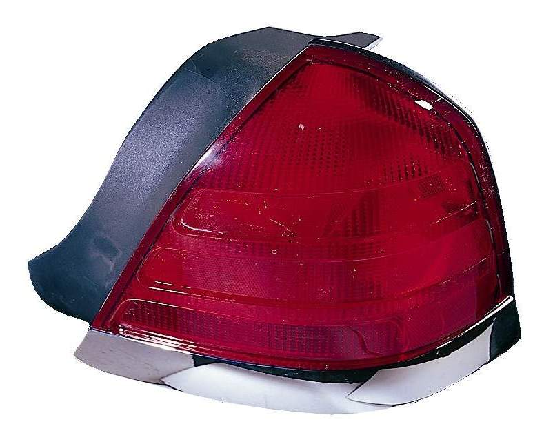 Tail Lamp Rh (Chrome Moulding-2 Bulb-Red) Hq - Mercury Grand Marquis 1998-2002 | Lincoln Town Car 1998-2002 | Ford Crown Victoria 1998-2002
