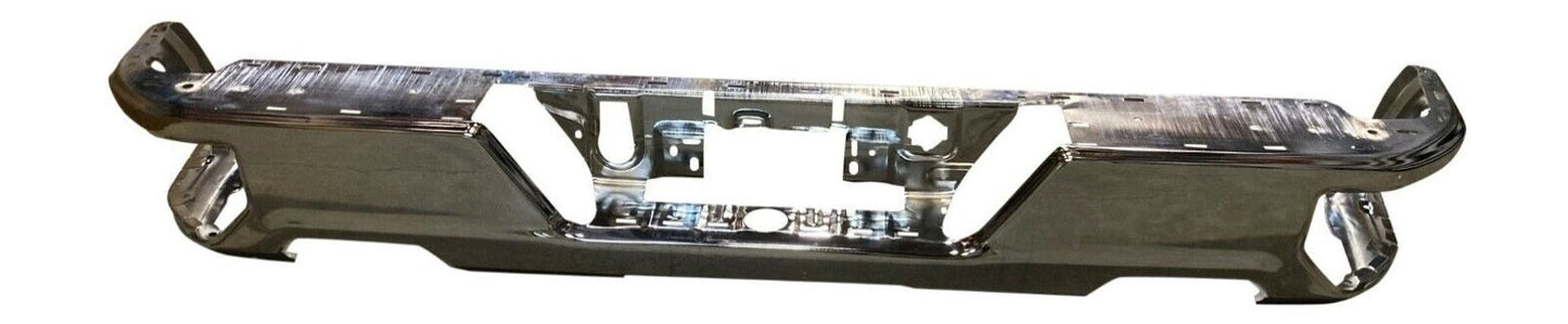 Bumper Face Bar Rr Steel Chrome W/O Blind Spots Dual Exhaust - Gmc Pickup Gmc Sierra 1500 2019-2025 | Gmc Pickup Gmc Sierra 1500 Limited 2022 | Chevrolet Pickup Chevy Silvrdo 1500 Lmtd 2022
