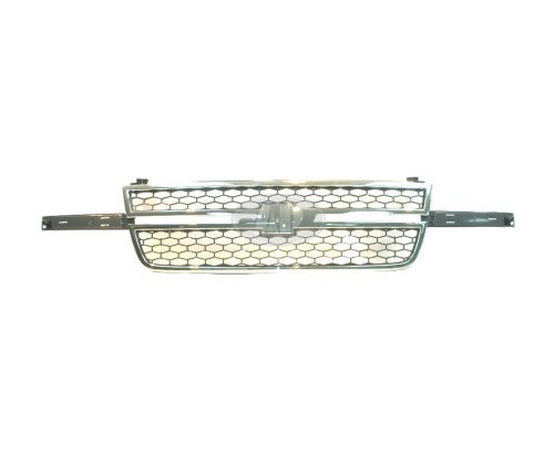 Grille Chrome Frame W/Gray Honrycomb O5 Ss/Center Bar Needs Wing Inserts - Chevrolet Pickup Chevy Silverado Hybrid 2006-2007 | Chevrolet Pickup Chevy Silverado 2005-2006 | Chevrolet Pickup Chevy Silverado Classic 2007