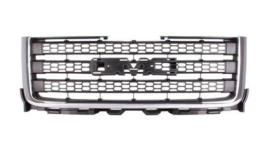 Grille Matte-Dk Gray W/Chrome Mldg 2500/3500 - Gmc Pickup Gmc Sierra 2500-3500 2011-2014 | Chevrolet Pickup Chevy Silverado 25-3500 2011-2014