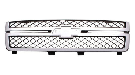 Grille Matte-Dk Gray W/Chrome Mldg - Chevrolet Pickup Chevy Silverado 25-3500 2011-2014