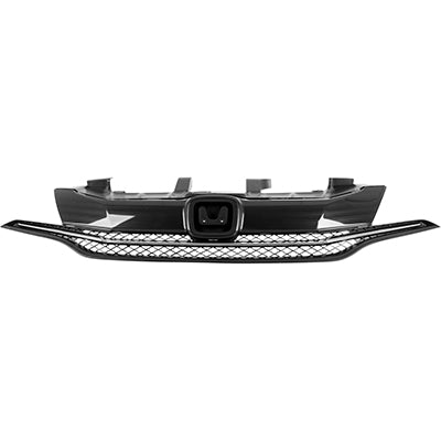 Grille Matte-Dk Gray W/Chrome Mldg Exclude Si - Honda Civic Sedan 2012-2015 | Honda Civic Coupe 2012-2015